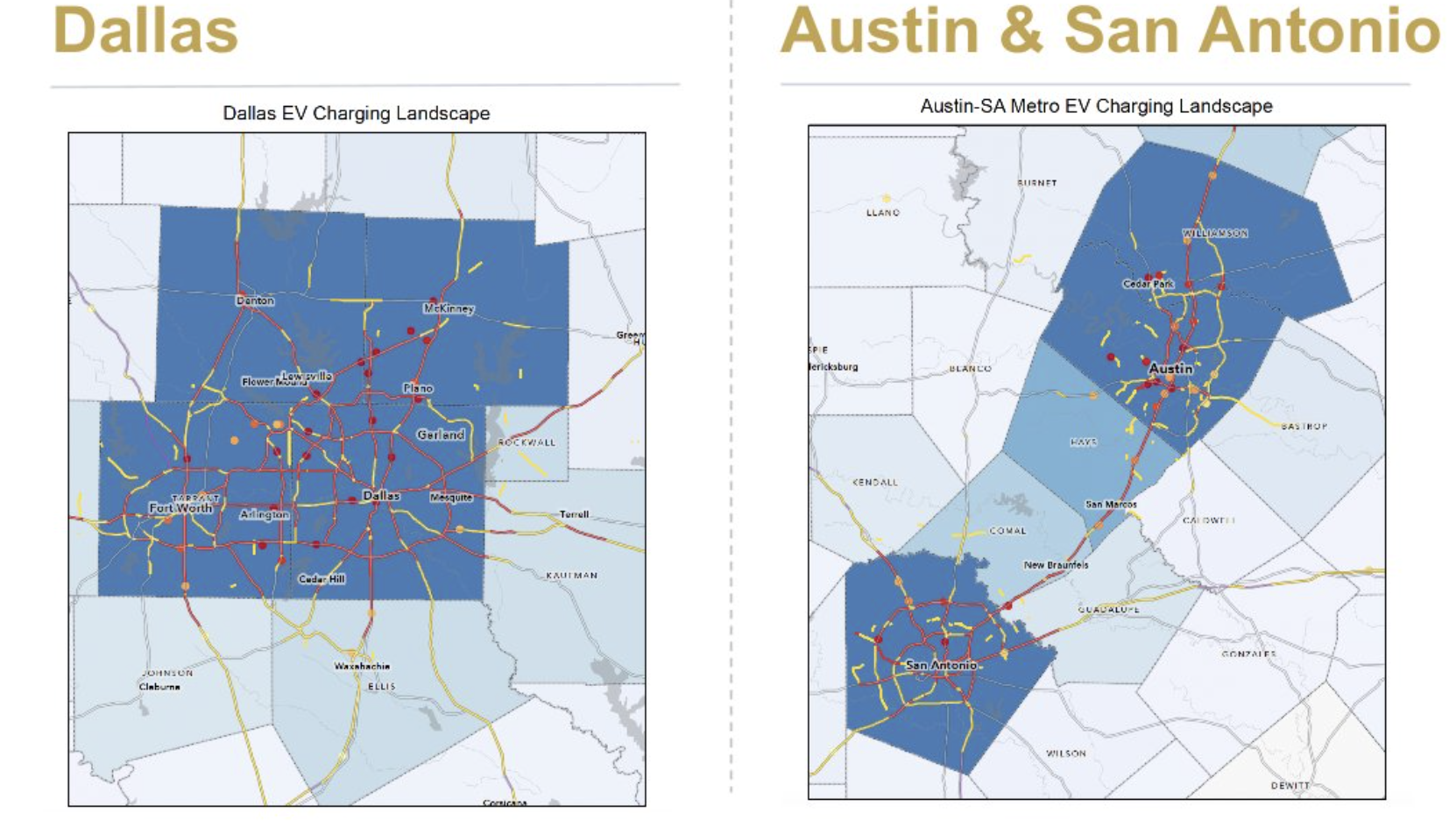 EV charging site selection map