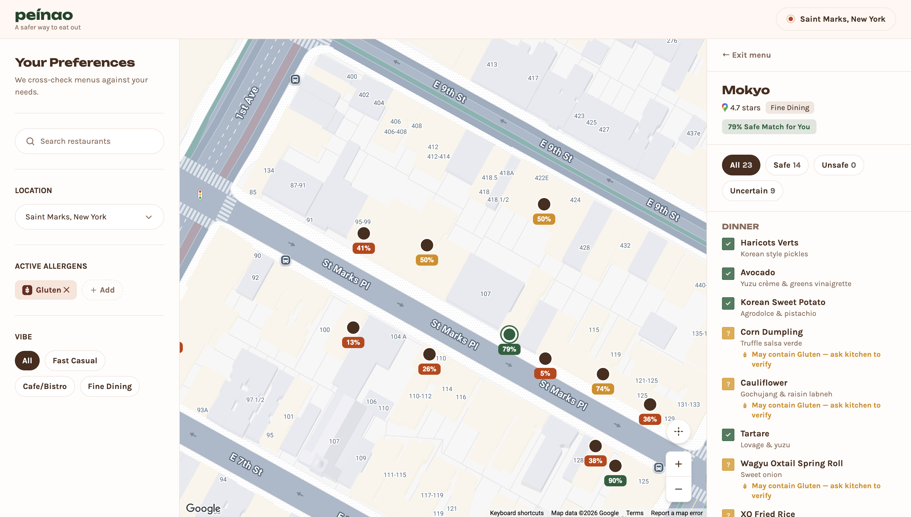 Peináo app prototype screenshot